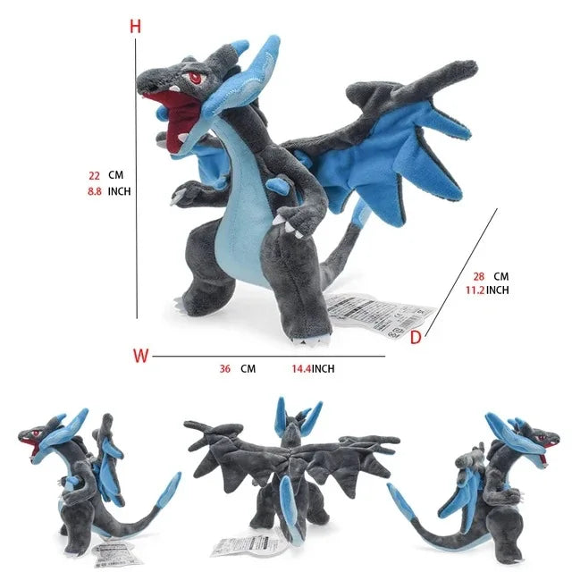 Pokemon Large Pet Pok é Mon Plush Earth Turtle Huangyan Wolf Soloya Fierce Carp Dragon Spray Fire Dragon Toy Doll, Plush Toy Chi