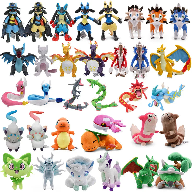 Pokemon Large Pet Pok é Mon Plush Earth Turtle Huangyan Wolf Soloya Fierce Carp Dragon Spray Fire Dragon Toy Doll, Plush Toy Chi