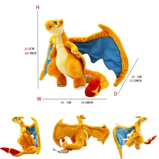 Pokemon Large Pet Pok é Mon Plush Earth Turtle Huangyan Wolf Soloya Fierce Carp Dragon Spray Fire Dragon Toy Doll, Plush Toy Chi