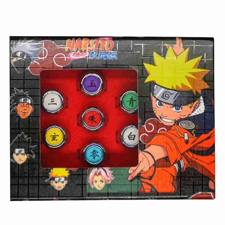 10PCS/Set Anime Akatsuki Itachi Metal R-ings Cartoon Cool Cosplay Accessory Props Boy Children Action Figure Toy Gift