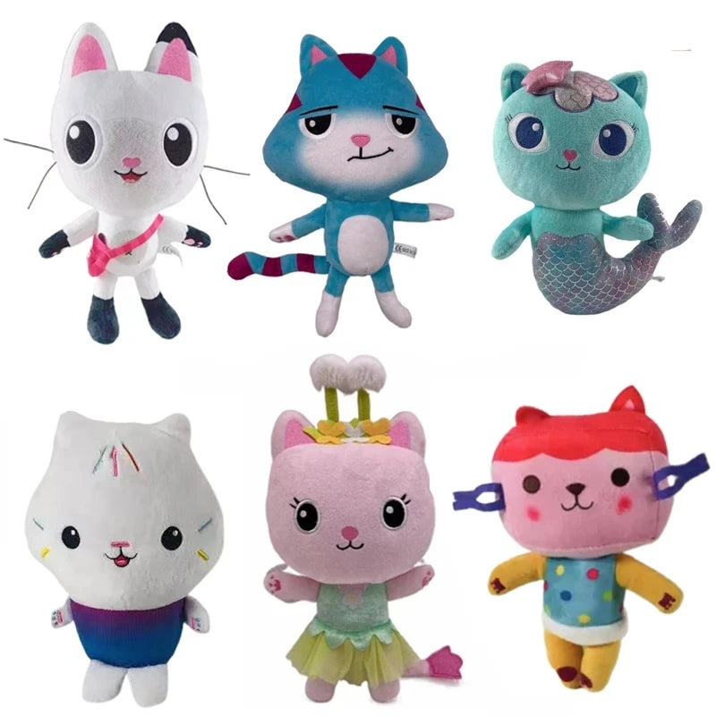 Hot Sale Gaby Doll House Plush Toy Mercat Cartoon Stuffed Animal Smile Cat Car Cat Hug Gaby Girl Doll Children's Birthday Gift
