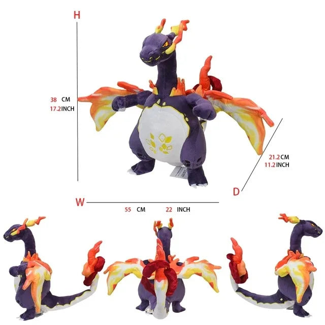 Pokemon Large Pet Pok é Mon Plush Earth Turtle Huangyan Wolf Soloya Fierce Carp Dragon Spray Fire Dragon Toy Doll, Plush Toy Chi