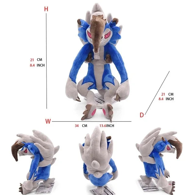 Pokemon Large Pet Pok é Mon Plush Earth Turtle Huangyan Wolf Soloya Fierce Carp Dragon Spray Fire Dragon Toy Doll, Plush Toy Chi