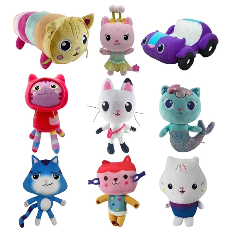 Hot Sale Gaby Doll House Plush Toy Mercat Cartoon Stuffed Animal Smile Cat Car Cat Hug Gaby Girl Doll Children's Birthday Gift